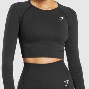 Black gymshark vital seamless 2.0 longsleeve SIZE XS